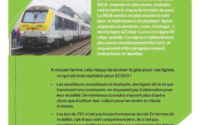 La ligne de train Liège-Gouvy en danger : il est urgent d’agir